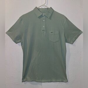 Fish Hippie Shellbine Green & Purple Striped Golf Polo Shirt.